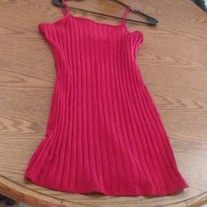 Burgundy spaghetti strap dress